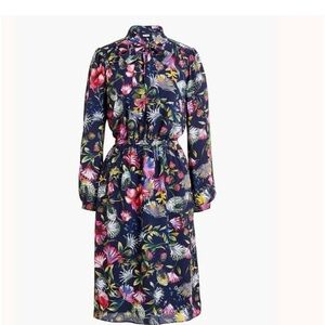 J. Crew Vibrant Floral Long Sleeve Dress